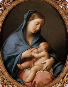 Pompeo Girolamo Batoni. Мадонна, кормящая Младенца