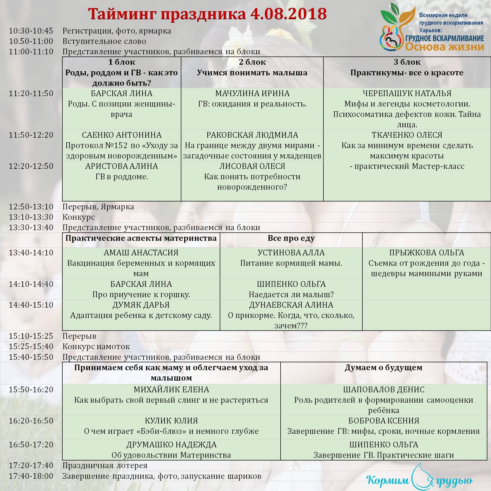 тайминг праздника